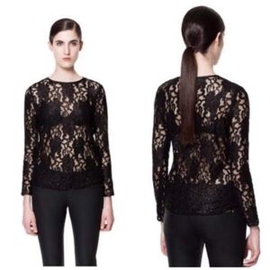 Zara - Pink Patterned Long Sleeve - M